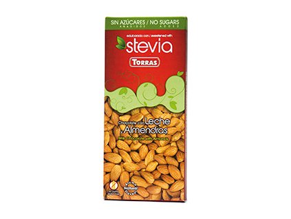 Torras čokolada stevie s mandlami 125g