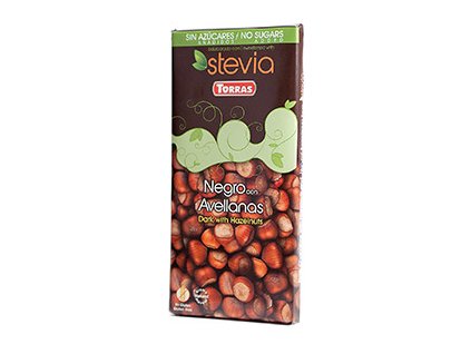 Torras čokolada stevia s lískovými oříšky 125g