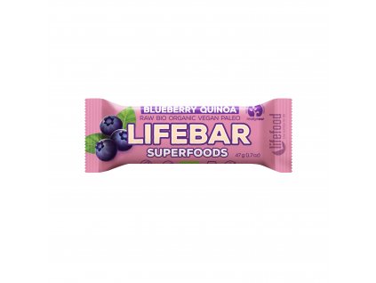 Tyčinka Lifebar borůvková s quinoou 47 g BIO LIFEFOOD