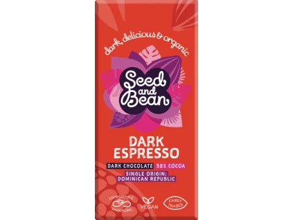 Seed & Bean - BIO Hořká čokoláda s mletou kávou 75g