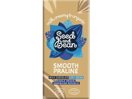 Seed & Bean - BIO čokoláda mléčná Lískový oříšek a mandle 75g