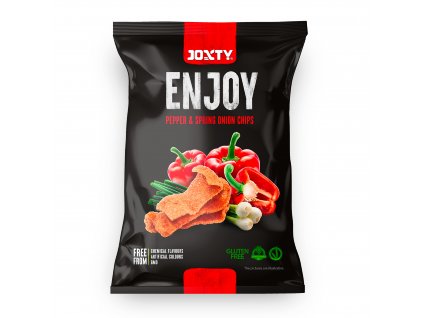 Chipsy bramborové s červenou paprikou a jarní cibulkou 40 g JOXTY ENJOY CHIPS