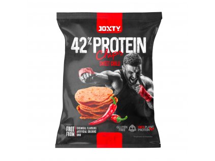 VÝPRODEJ!!!Chipsy proteinové s příchutí sladkého chilli 50 g JOXTY CHIPS