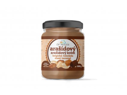 Arašídové máslo - Belgická čokoláda a slaný karamel - Dr. Natural 500g