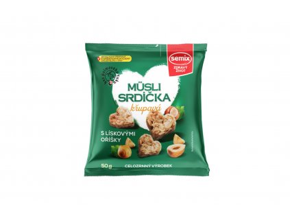 Müsli srdíčka křupavá s lískovými oříšky - Semix 50g