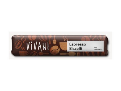 Čokoládová tyčinka mléčná espresso Biscotti 40g Vivani 1217