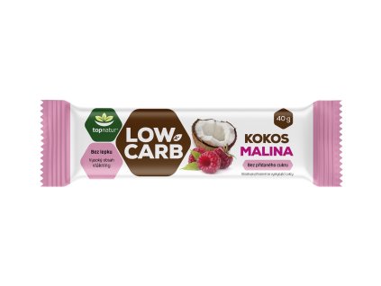 LOW CARB tyčinka kokos malina 40g Topnatur 1428