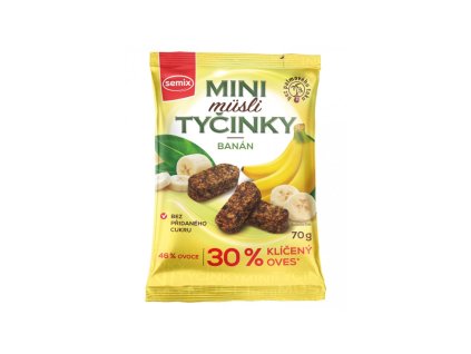 Mini müsli tyčinky s banány bez lepku - Semix 70g