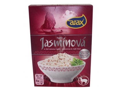 Rýže jasmínová s červenou rýží - krabička 4x120g Arax 2342