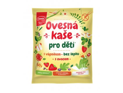 Kaše ovesná pro děti s vápníkem, ovocem BZL 50g Semix 2508