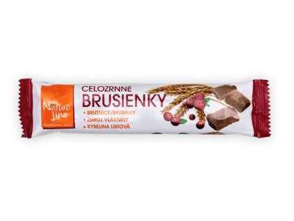 Brusienky - celozrnné sušenky s brusinkovou náplní - Nature Line 65g