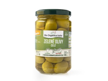 Olivy zelené celé ve slaném nálevu 280 g BIO BIO ORGANICA ITALIA