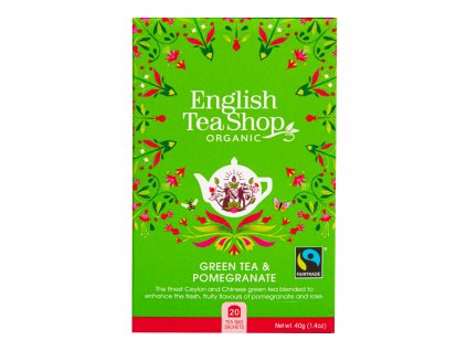 Čaj Zelený s granátovým jablkem 20 sáčků BIO ENGLISH TEA SHOP
