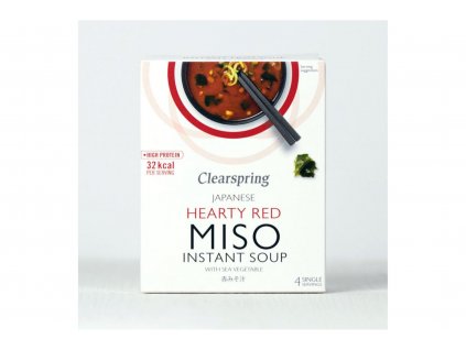 Miso instatní polévka s řasami vydatně červená 40g - vegan - Clearspring