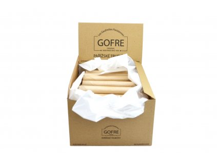 Pařížská trubička GOFRE ORIGINAL bez přidaného cukru slazené fruktózou (ruční výroba) volně v kartonu 65ks x 30g - Gofre 2250g