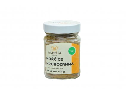 Hořčice hrubozrnná s červeným vínem - Natural 250g