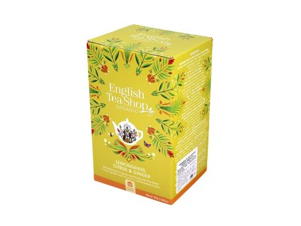 BIO Citronová tráva, citrusy a zázvor, 1 / 20 sáčků, English Tea Shop 20 sáčků