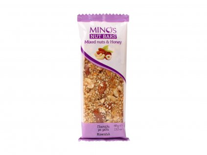 Ořechová tyčinka – Mix ořechů a med, 60 g, MINOS, EXP 5/23 Akce 1+1