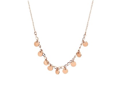 Penízkový náhrdelník z růžově pozlacené oceli Rose Gold