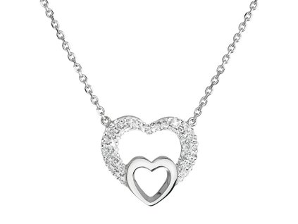 Stříbrný náhrdelník srdce s krystaly Swarovski 32032.1