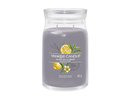 Aromatická svíčka Signature sklo velké Black Tea & Lemon 567 g