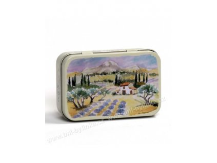 Plechová krabička na mýdlo s motivem BAUX DE PROVENCE (Krásy Provence) F444