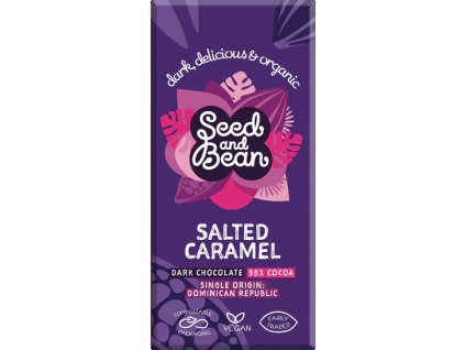 Seed & Bean - BIO Hořká čokoláda Slaný karamel, 75g