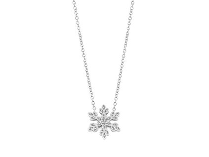 Hravý stříbrný náhrdelník Sněhová vločka AGS1334/47