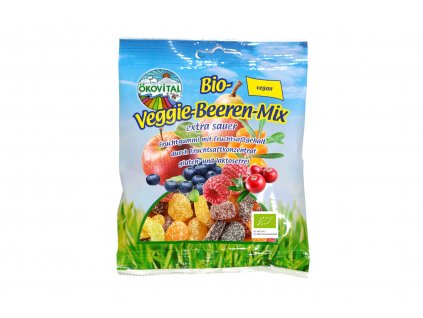 Bonbóny ovocné Veggie Beeren Mix bez želatiny BIO, vegan - Ökovital 80g
