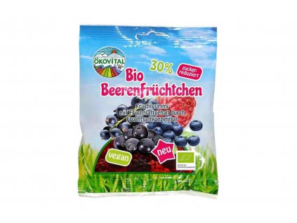 Bonbóny ovocné Veggie Beerenfrüchten bez želatiny BIO, vegan - Ökovital 80g