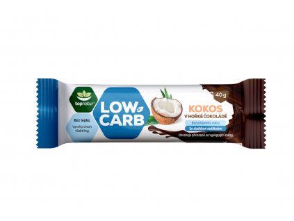 LOW CARB tyčinka Kokos v hořké čokoládě - Topnatur 40g