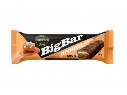 Tyčinka proteinová - slaný karamel - karamelové kousky a karamelová příchuť v čokoládě - Big Bar 38g