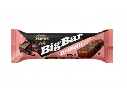 Tyčinka proteinová s karamelem, čokoládovou příchutí a kousky kakaových bobů v čokoládě - Big Bar 38g