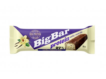 Tyčinka proteinová s vanilkovou příchutí a kakaovými boby v čokoládě - Big Bar 35g