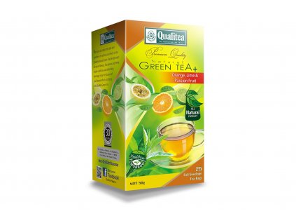 Čaj zelený s pomerančem, limetkou a mučenkou - 25x2g - Qualitea
