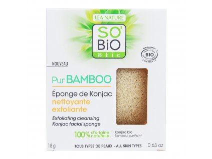 Houbička konjac s bambusem — exfoliační čištění pleti — řada Pur BAMBOO 18 g SO’BiO étic