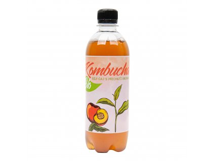 Kombucha bílý čaj s příchutí broskve 500 ml BIO STEVIKOM