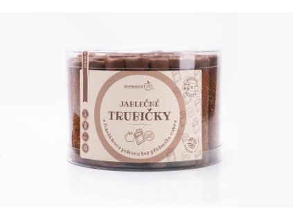 Jablečné trubičky s čokoládou polevou bez přidaného cukru dóza 540g