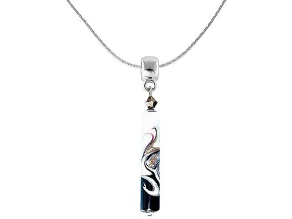 Elegantní náhrdelník Black & White s unikátní perlou Lampglas NPR11