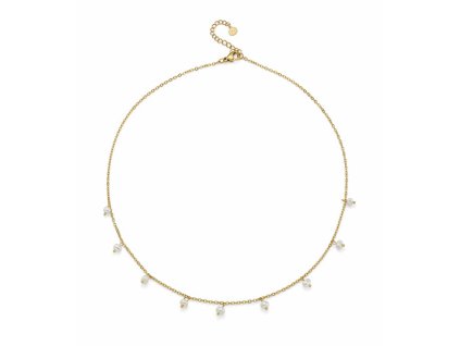 Krásný pozlacený náhrdelník s perličkami Loco Silky Pearls 12313G