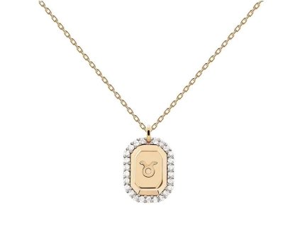 Originální pozlacený náhrdelník Býk TAURUS CO01-569-U (řetízek, přívěsek)