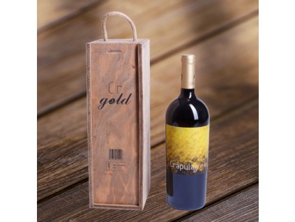 Vinos Crapula Luxusní červené víno Crapula gold magnum v dřevěném boxu