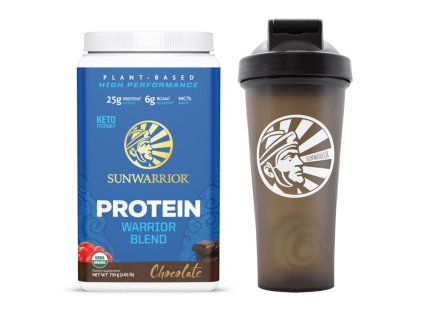 Protein Blend BIO 750g čokoláda (Hrachový, konopný protein a goji) + Shaker 700 ml ZDARMA