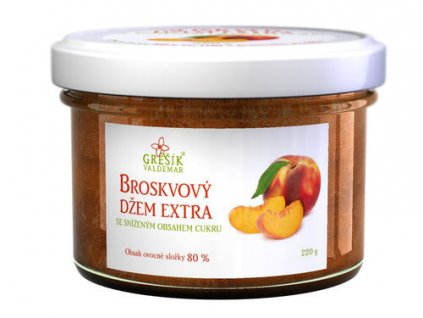 Džem Broskvový extra Se sníženým obsahem cukru 220 g GREŠÍK