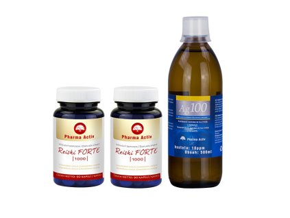 Reishi FORTE 1000 90 tablet 1+1 + Ag100 10ppm 500 ml