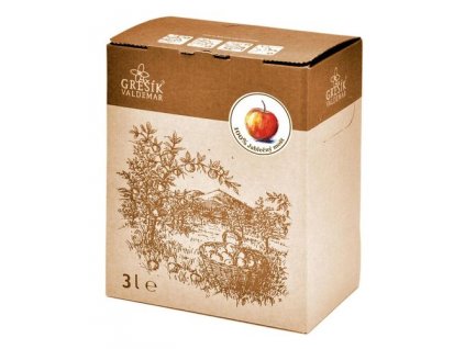 Mošt Jablečný 100% 3 l GREŠÍK Ovocná šťáva (4 ks/kart)