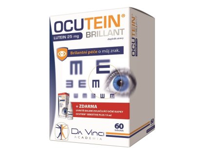 Ocutein Brillant Lutein 25 mg 60 tob.+ Ocutein® Sensitive zvlhčující oční kapky 15 ml ZDARMA