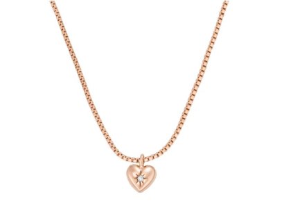 Romantický bronzový náhrdelník srdce s krystalem JFS00610791