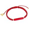 Ochraňující červený náramek Shamballa Red Line s 24kt zlatem v perle Lampglas BSHX4