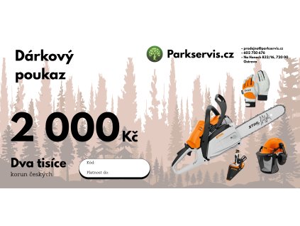 Dárkový poukaz v hodnotě 2000Kč